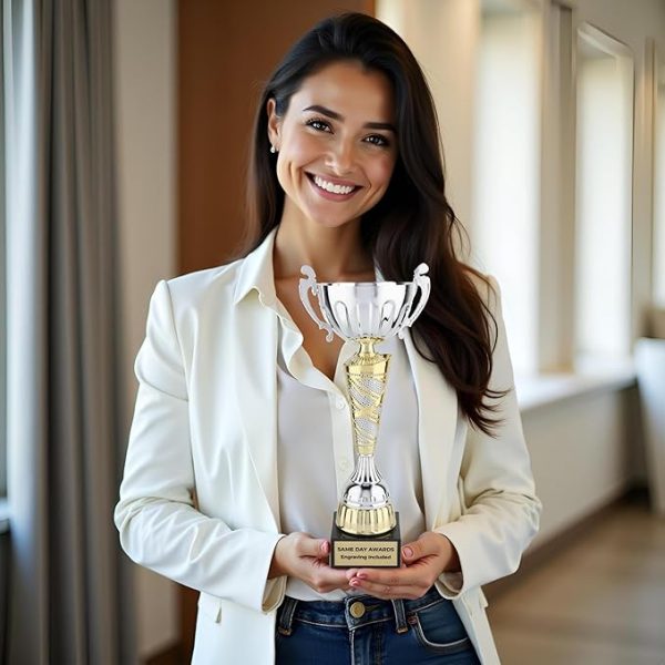 Sparkling Silver and Gold Trophy Cup