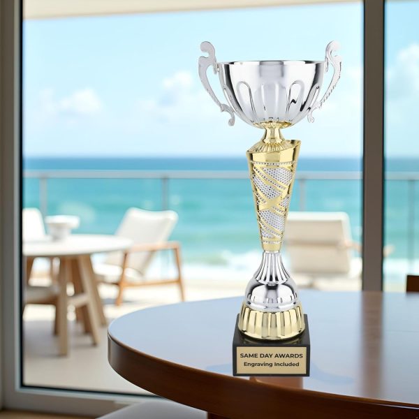 Sparkling Silver and Gold Trophy Cup