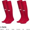 adidas Unisex Rivalry Soccer Socks (2 Pairs) Over-the-Calf RED WHITE3 Rivalry Soccer Unisex Socks adidas